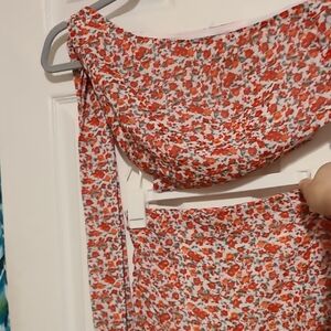 Floral Off-Shoulder Two Piece Set